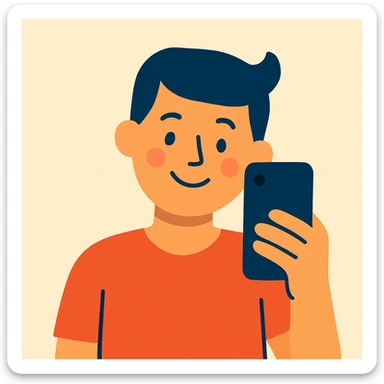 Flat design style selfie sticker