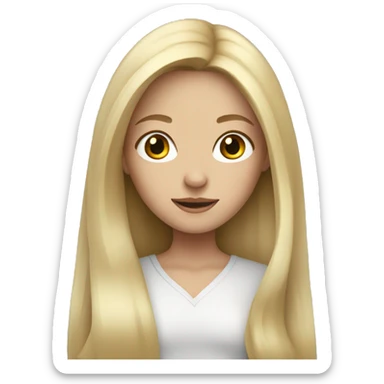 girl with a long blonde hair and grey eyes sticker