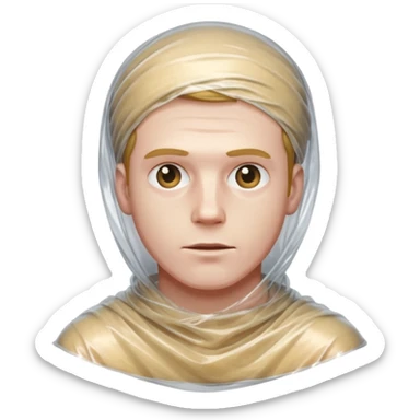 male body wrapped in plastic wrap sticker