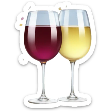 A toast of two glasses of wine With confetti

 sticker