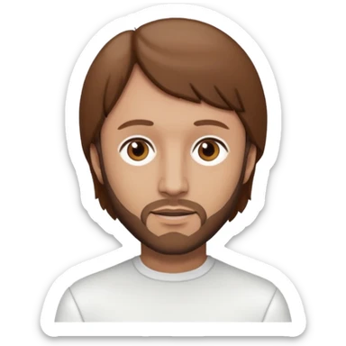 Maurice Gibb brown eyes, brown hair, white outfit sticker