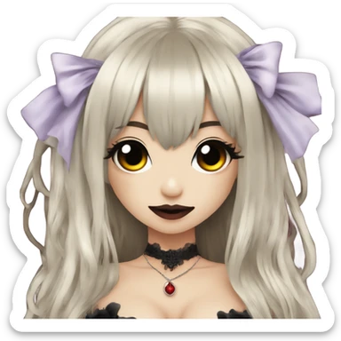 Vampire hime gyaru girl black hair sticker