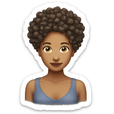 Mixed girl with curly hair  sticker