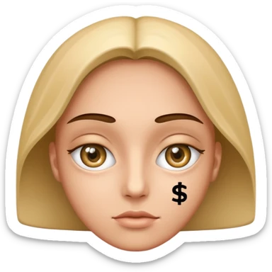 Dollar sign eyes sticker