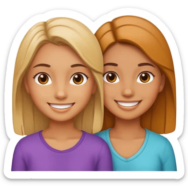 girls walking together sticker