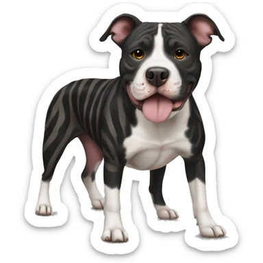 Dog pit bull brindle black stripes sticker