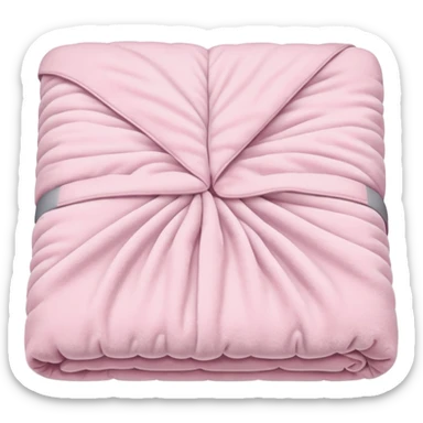 Light pink,fluffy folded blanket, single, view from top sticker
