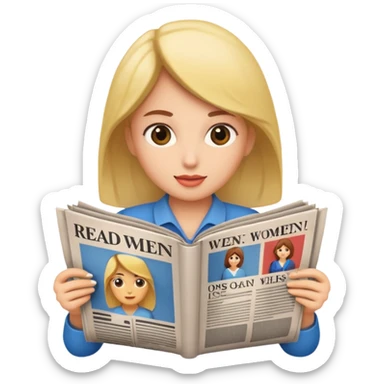 newspaper read women sticker