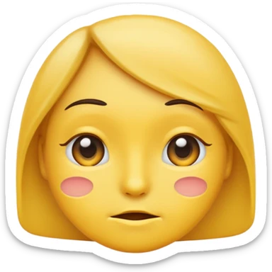 side eye with blush classic yellow emoji sticker