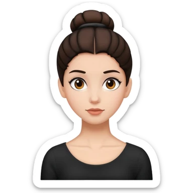 The girl has tied her hair into a black bun. sticker