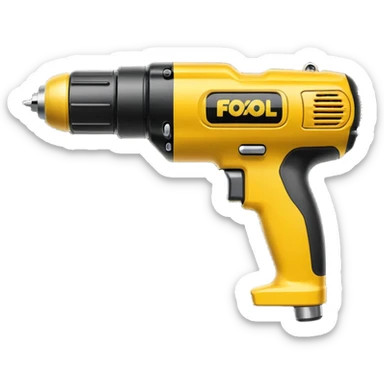 yellow commercial power drill sticker