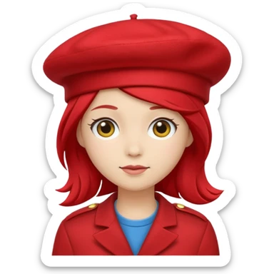 Red beret alone sticker