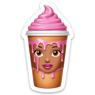 A Dunkin coffee cup but Megan thee stallion themed sticker