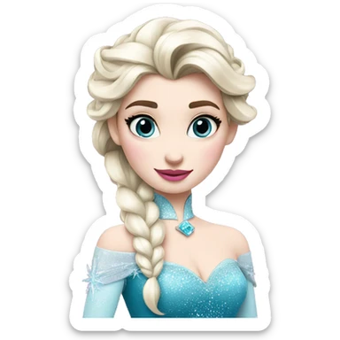 elsa frozen with pink lips sticker