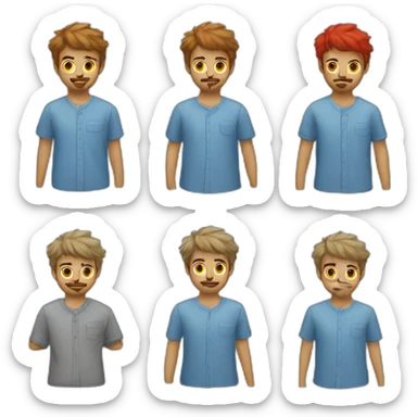 Camisa azul pelo gris y negor pañuelo rojo sticker