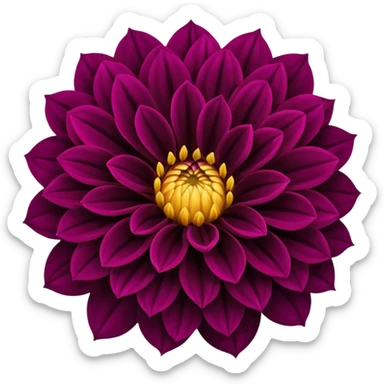 Ultra realistic, Dahlia black fox, flower sticker