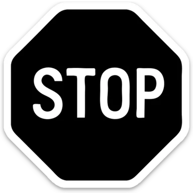 stop sign solid filled icon style light blue-grey color sticker