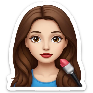 girl with long brown hair standing make up latina white skin tone sticker