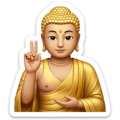 Buddha facing the front with his index finger sticker