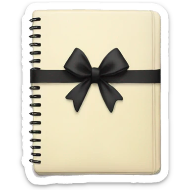 notebook with a black bow sticker