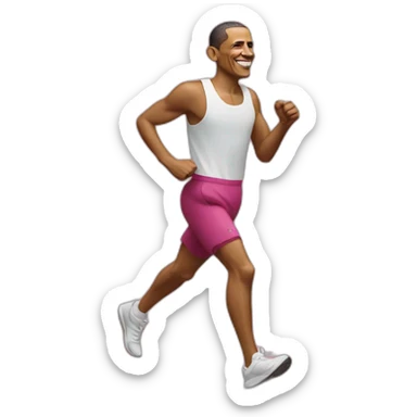 barack obama in rose jogging sticker