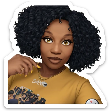 confident girl in yellow shirt sticker