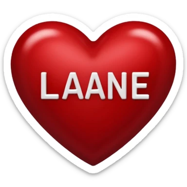 dark red heart with Lane in the middle sticker