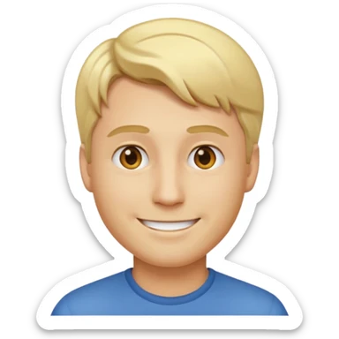 ultra realistic memoji man with side-parted blonde hair sticker