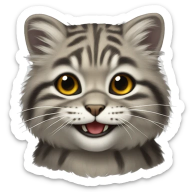 Pallas cat smiling  sticker