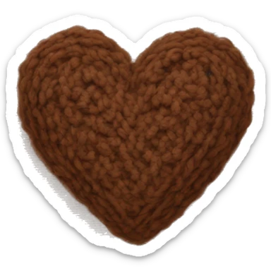 Brown knitted heart sticker