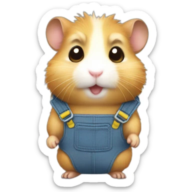 hamster in overalls sticker