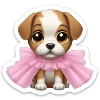 Puppy wearing tutu sticker