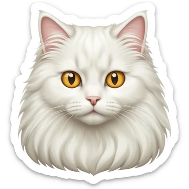 White long-haired cat sticker