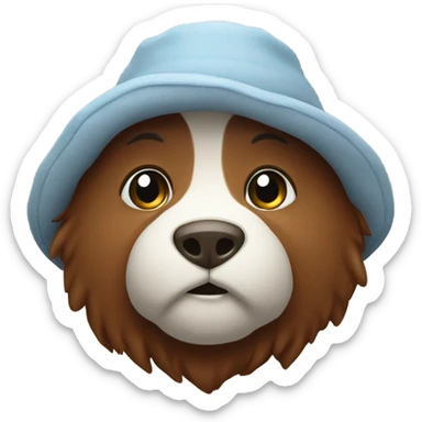 Ours brun avec bonnet rouge sticker