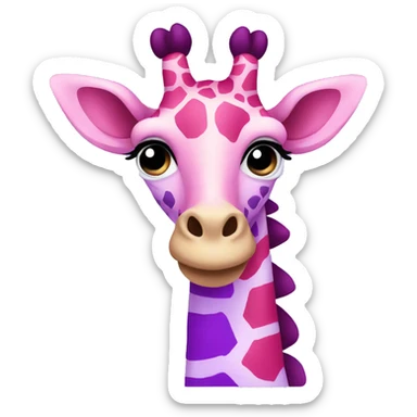 pink and purple giraffe sticker