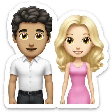 white boy with dark hair buying blonde girl pink brabus  sticker