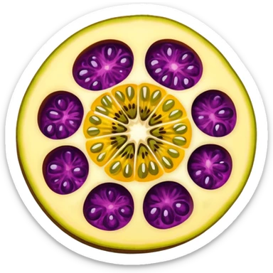 passion fruit sliced juicy sticker