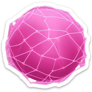 Pink and light pink connected network globe   sticker