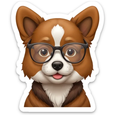 Dog with glasses  sticker