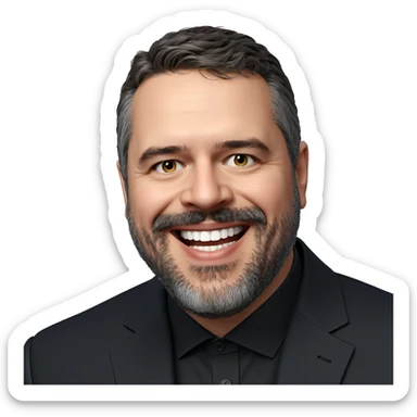 smiling portrait of a man sticker