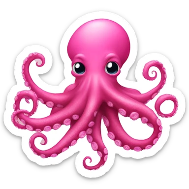 pink octopus sending a kiss sticker