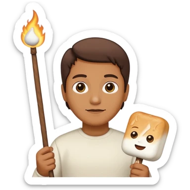 camping marshmallow stick sticker