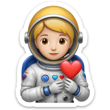 Base emoji / inspiration: 🚀‍🧑‍❤️
Style: Glossy, high-contrast, soft highlights, subtle bevel, vibrant but flat colors, emoji-like proportions.
Output: square composition, simple silhouette, clear face and expression, no text, transparent background preferred. sticker