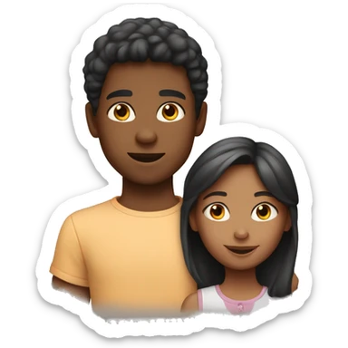 Siblings. Two boys one girl.  sticker