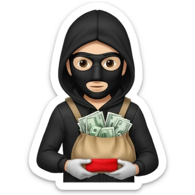 As un emoji de un ladrón  sticker