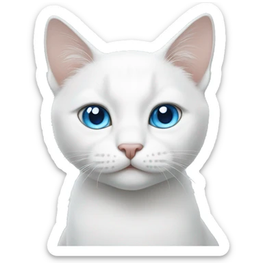 white cat with blue eyes sticker