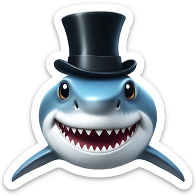 Shark with a top hat sticker