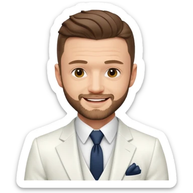 Justin Timberlake with white suit sticker