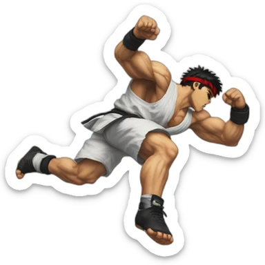 street fighter ryu helicopter kick sticker
