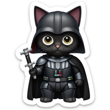 Darth Vader cat full armor saying no I am your father sticker
